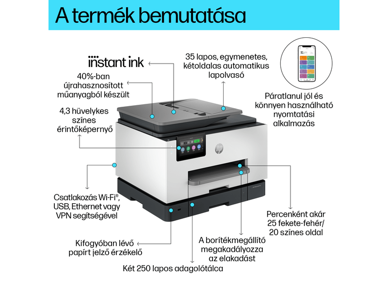 HP OfficeJet Pro 9132e All-in-One nyomtató (404M5B) Instant Ink