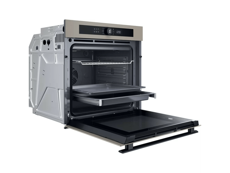 Whirlpool WOI4S8CM1SEA Beépíthető sütő, szatén + Whirlpool WMD44ME Beépíthető mikrohullámú sütő