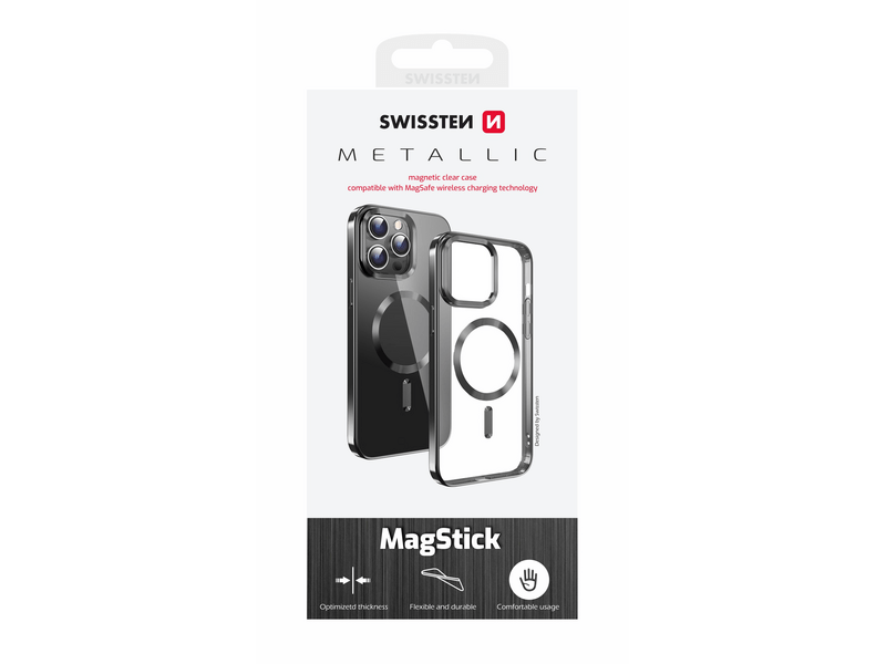 Swissten Clear Jelly MagStick Metallic iPhone 15 maska (36500114)