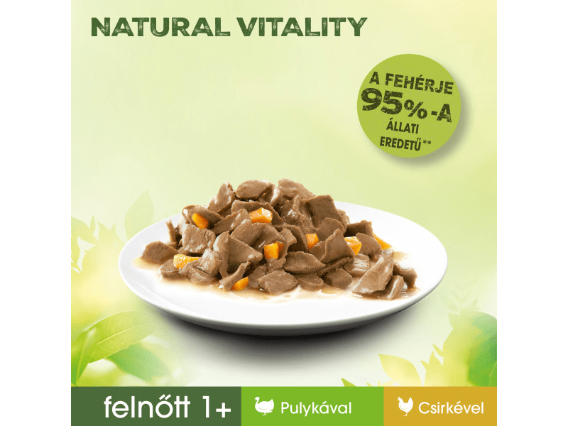 Perfect Fit Natural Vitality mini tasakos eledel felnőtt macskák számára csirkével és pulykával, 6x50g (420657)