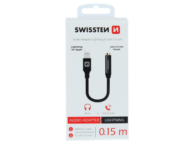 Swissten audio adapter, Lightning - jack (73501211)