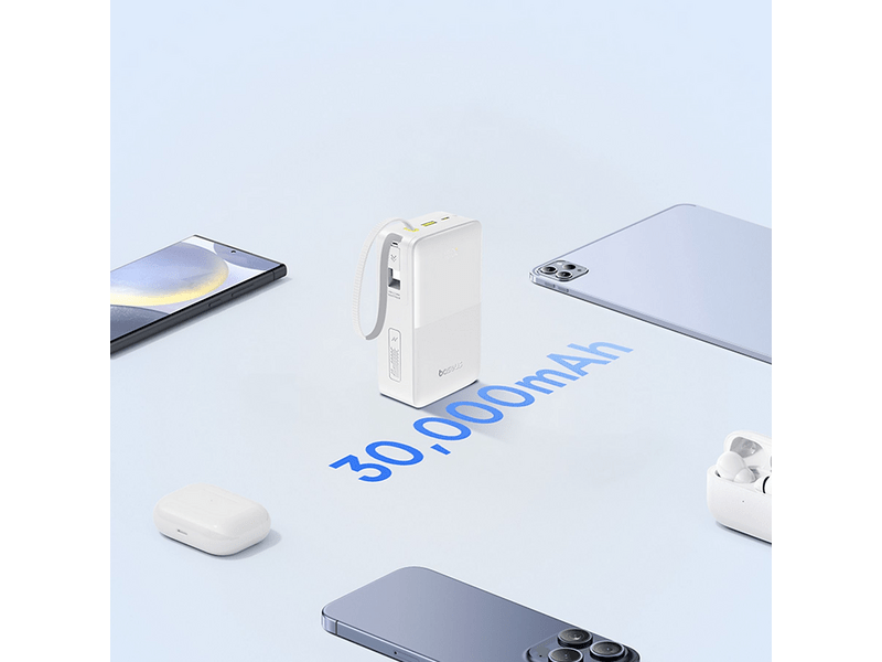 Baseus Bipow 2 Pro 30000 mAh Powerbank, fehér (E0028101)