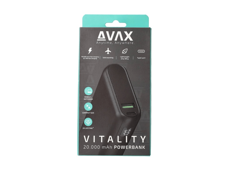 Avax PB202B Vitality Type-C Powerbank, 20000 mAh