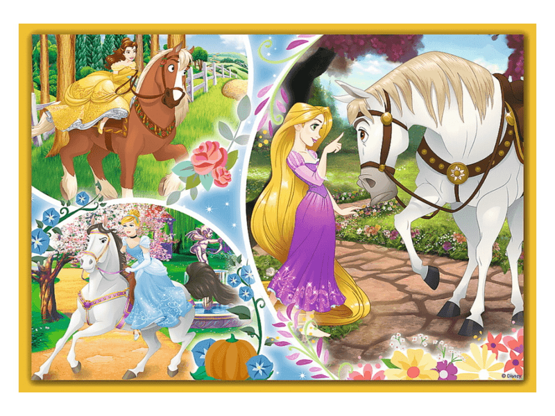 Trefl Disney Princess - Boldog nap - 4 az 1-ben puzzle (34385)