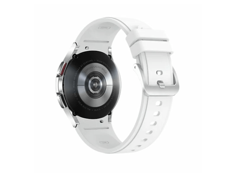 Samsung Galaxy Watch 4 Classic SM-R880NZKAEUE 42 mm Okosóra, ezüst + Samsung Galaxy Fit2 Aktivitásmérő, Piros (SM-R220NZRAEUE)