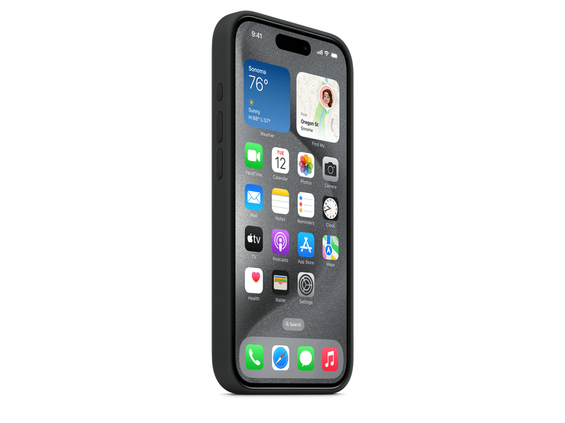 Apple iPhone 15 Pro MagSafe szilikon tok, fekete (mt1a3zm/a)