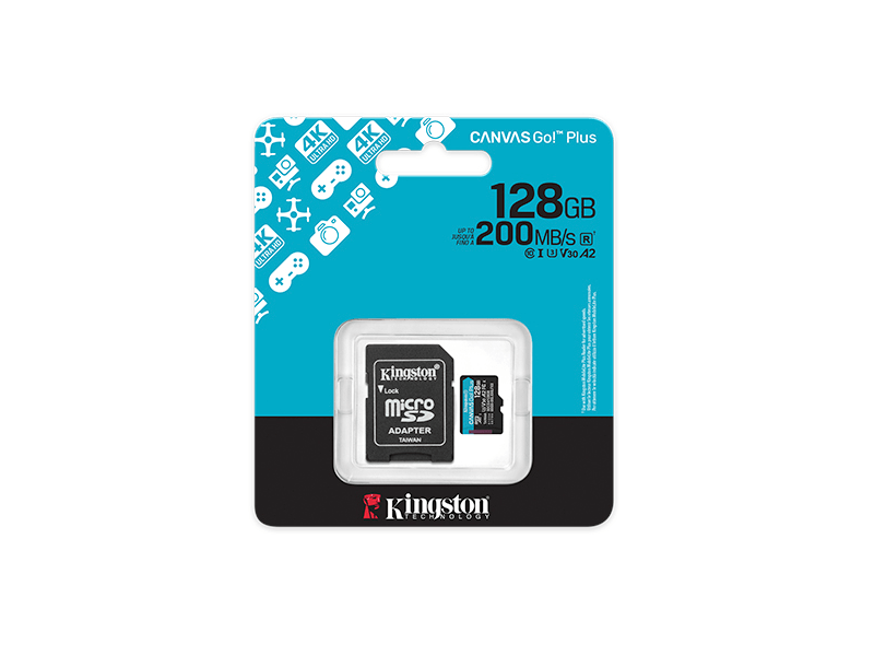 Kingston Canvas Go Plus microSD kártya, 128 GB (SDCG4/128GB)