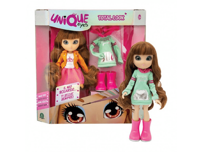 Unique Eyes: Bűvös szemű baba, kétféle ruhában, 1 db - többféle (MYM01000)