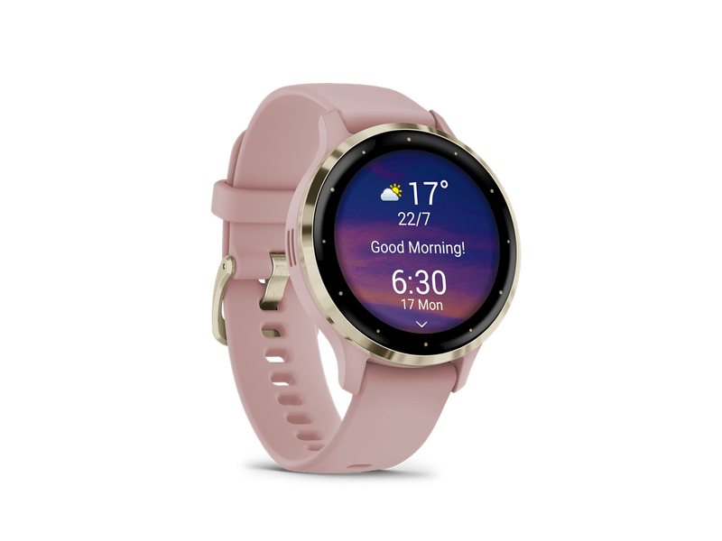 Venu 3S rose, cream gold, silicone band