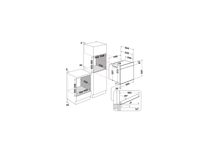Whirlpool WOI5S8PM1SXA Beépíthető sütő + Whirlpool WB S2560 NE Beépíthető indukciós főzőlap
