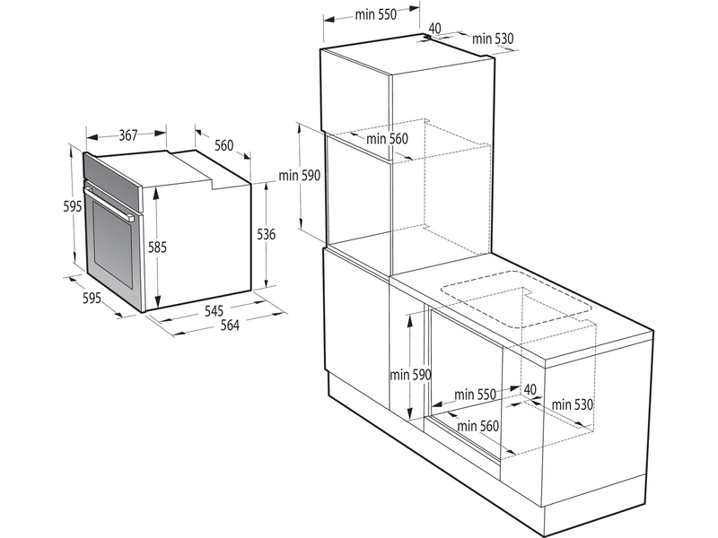 Gorenje BO6735E05B Beépíthető sütő + Gorenje ECT644BSC Beépíthető kerámia főzőlap + Gorenje BM201AG1BG Beépíthető mikrohullámú sütő