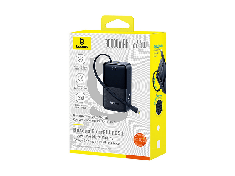 Baseus Bipow 2 Pro 30000 mAh Powerbank, fekete (E0028100)