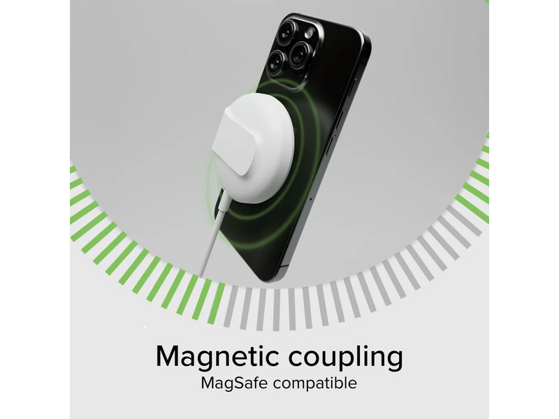 SBS Qi2 15W MagSafe bežični punjač, bijeli (TEWIRQI215W)