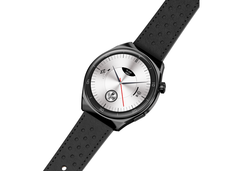 Garett V12 fekete, bőr okosóra