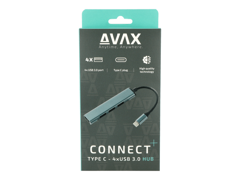 Avax HB601 USB hub, Type C- 4xUSB 3.0