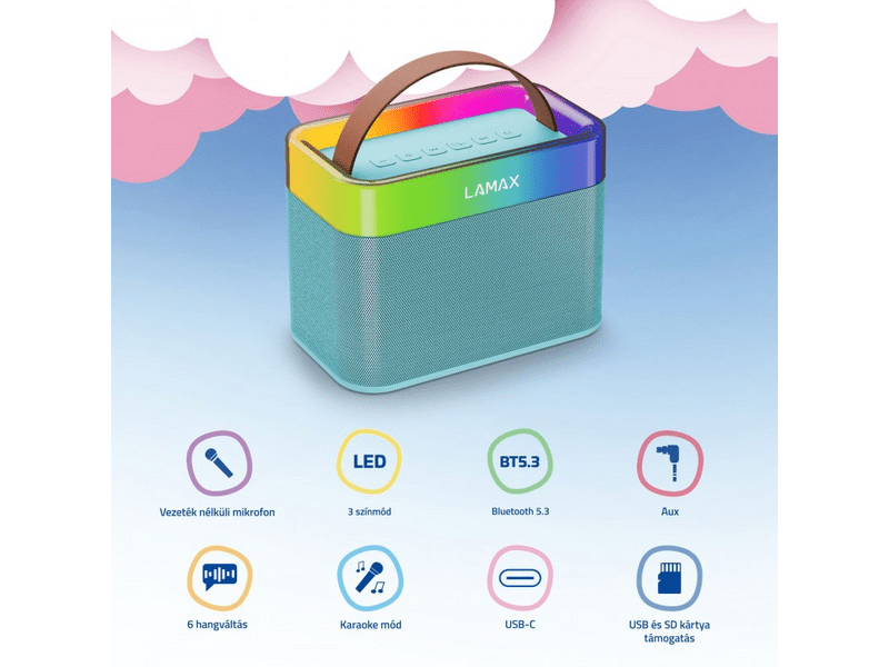 LAMAX KaraokeKid1 Bluetooth zvučnik, s karaoke modom, plavi (LXWSMKARAO1TA)