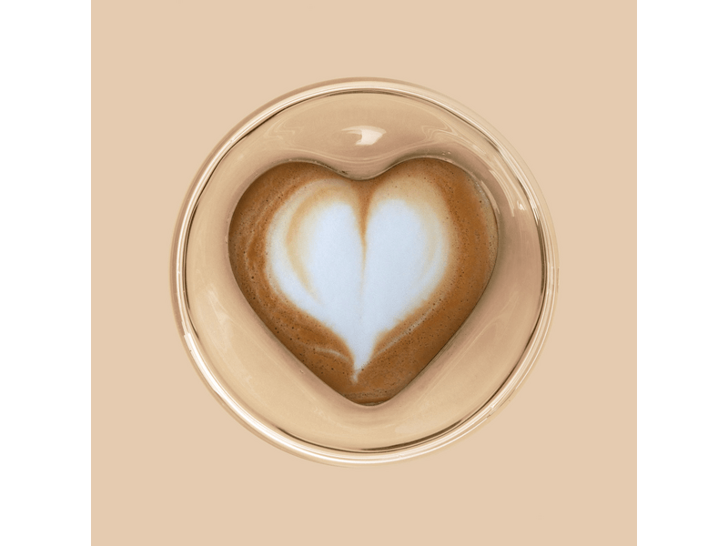 Vog & Arths 57176K Duplafalú üvegpohár, szív formával, 180 ml