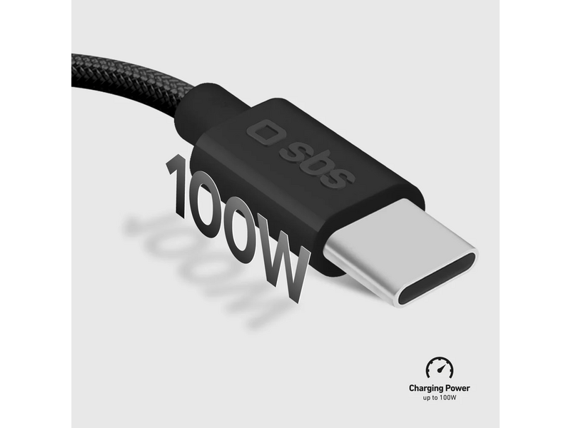 SBS USB-C - USB-C kábel, 1.5m, fekete (TECABLETISSUETCC32K)