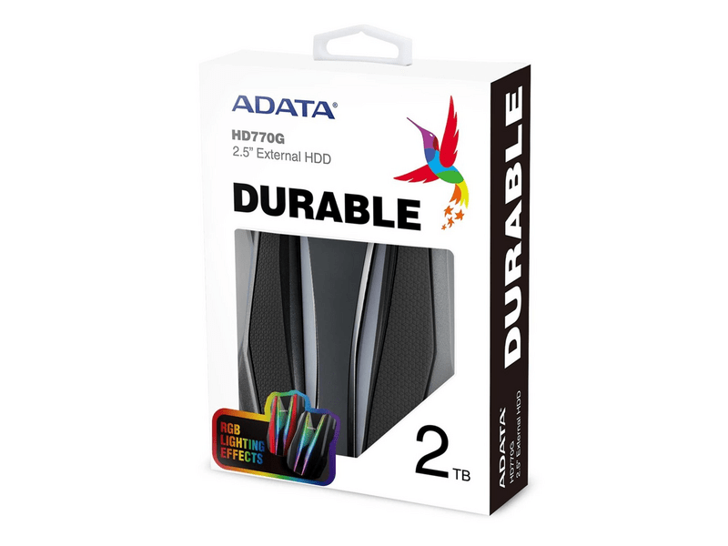 Adata 2TB USB 3.2 ütés és vízálló külső HDD, fekete (770G2TU32G1CBK)