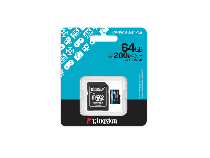 Kingston Canvas Go Plus microSD kártya, 64 GB (SDCG4/64GB)