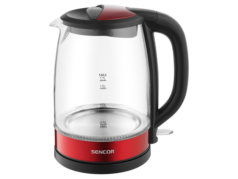 Sencor SWK 7401RD Vízforraló 1,7 L, üveg/piros