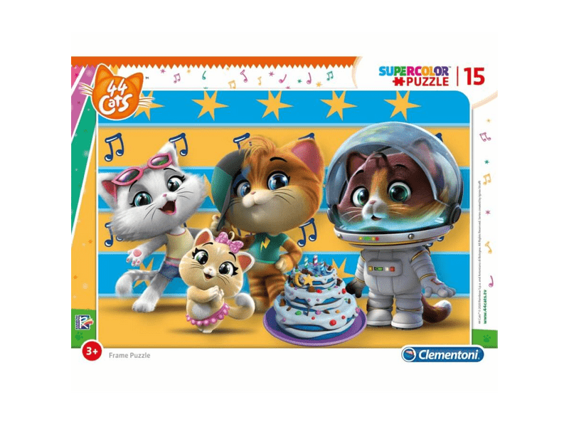Clementoni 44 csacska macska 15 db-os keretes puzzle, többféle, 1 db