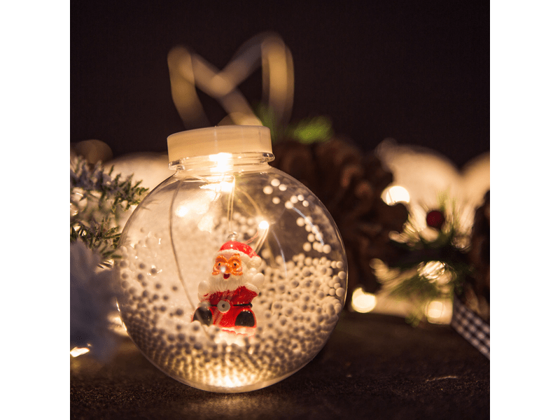 Family LED-es fényfüggöny - hógömb mikulással (58917)