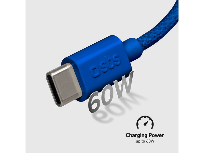 SBS USB-C - USB-C kabel, 1,5 m, plavi (TECABLETISSUETCCB)