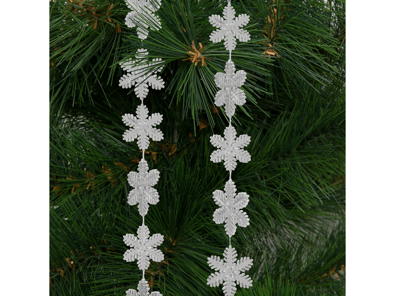 Karácsonyi girland hópehely 2,7 m ezüst