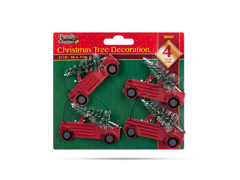 Family Karácsonyfa dísz - akasztható kisautó - 4 db / csomag