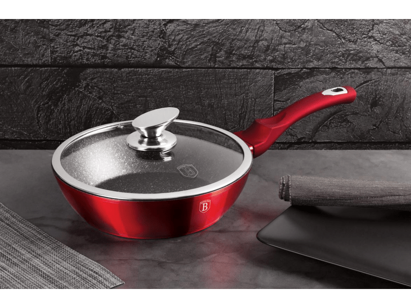 Berlinger Haus BH1259N Metallic Line Burgundy Edition Mély serpenyő fedővel, 24 cm
