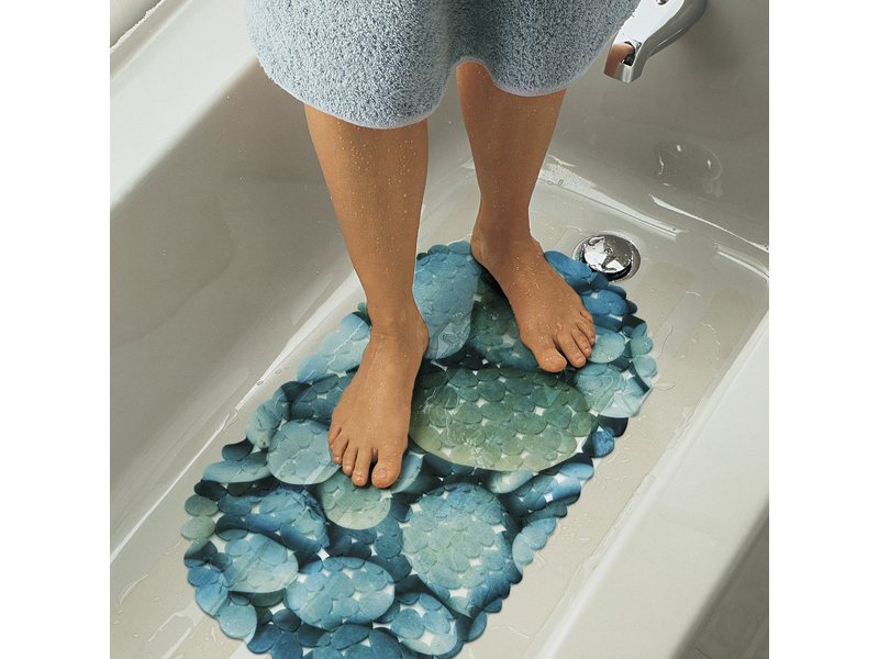 Fürdőszobai csúszásgátló kék kőmintás