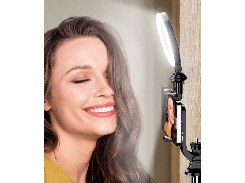 Cellect LED lámpa AI Tripod selfie bothoz, fekete (CEL-LEDL-BK)