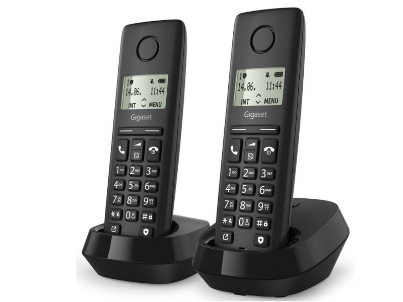Gigaset Pure 100 DUO DECT Telefon, fekete (L36852-H3105-S201)