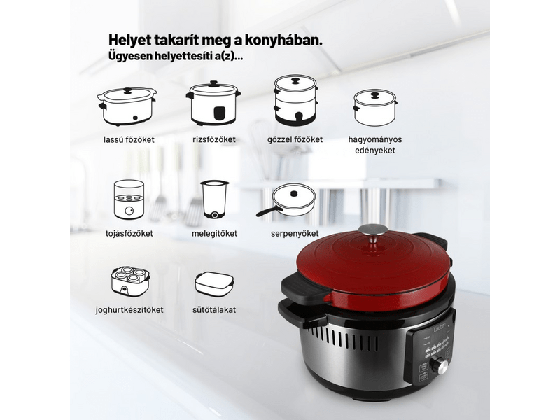 Lauben OvenSafe®️ Multicooker 6000RS Elektromos főzőedény