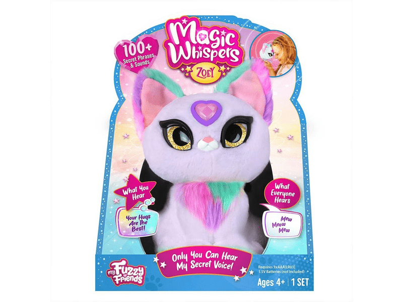 Skyrocket My Fuzzy Friends suttogó plüss cica, Zoey (18605)