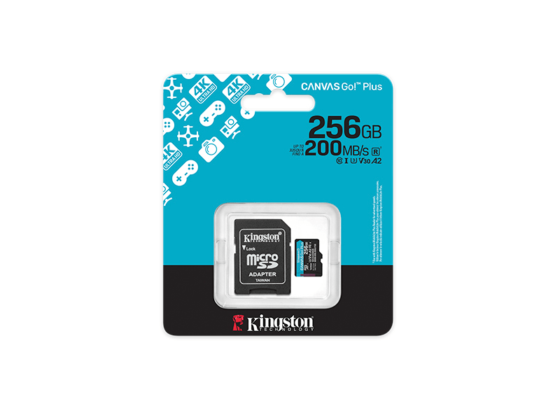 Kingston Canvas Go Plus microSD kártya, 256 GB (SDCG4/256GB)