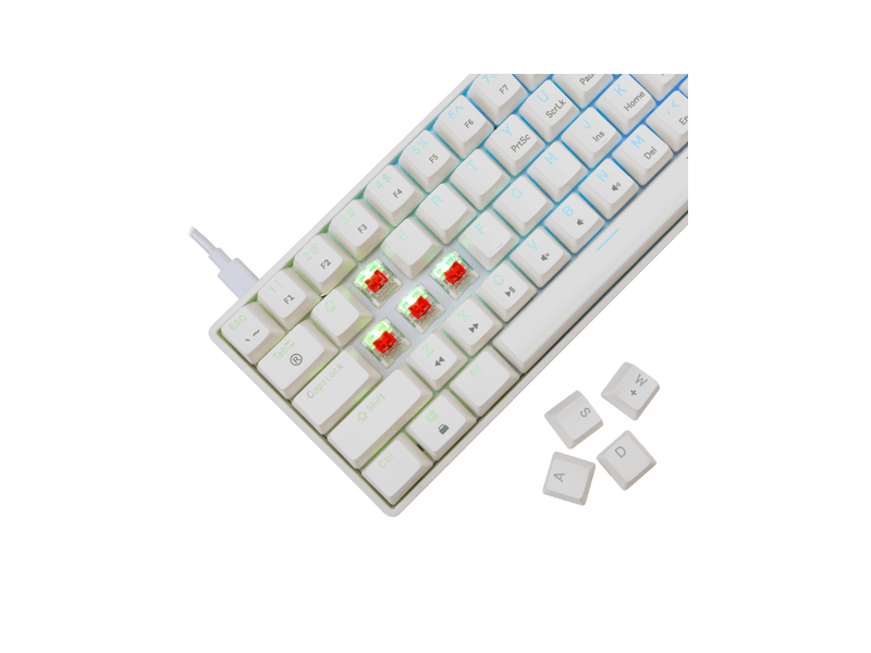 White Shark SHINOBI 2 GK-004213V2-W/R-HU Gamer billentyűzet, fehér