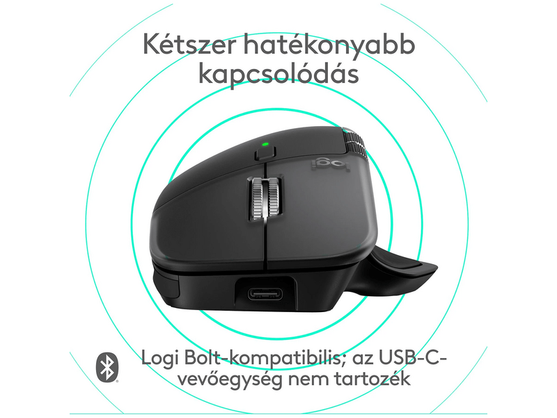 Logitech MX Master 4 Mac Vezeték nélküli egér, fekete