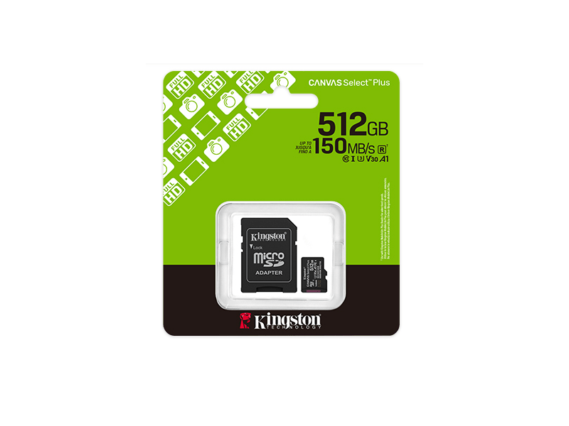 Kingston Canvas Select Plus microSD kártya, 512 GB (SDCS3/512GB)