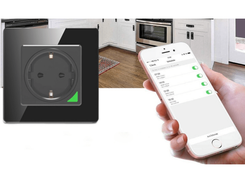 Avatto N-WOT10-EU-B TUYA WiFi fali aljzat, fekete