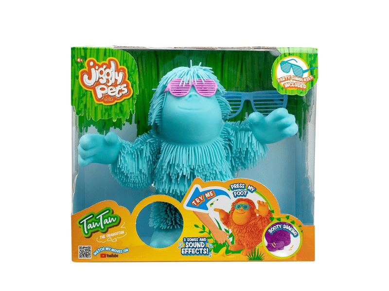 Eolo JIggly Pets Riszáló Állatok, Tantan az orangután, kék (JP008-BL)