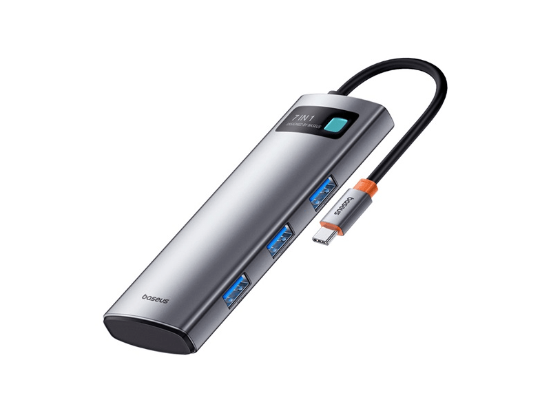 Baseus Metal Gleam 7-Port USB Type-C HUB dokkoló állomás