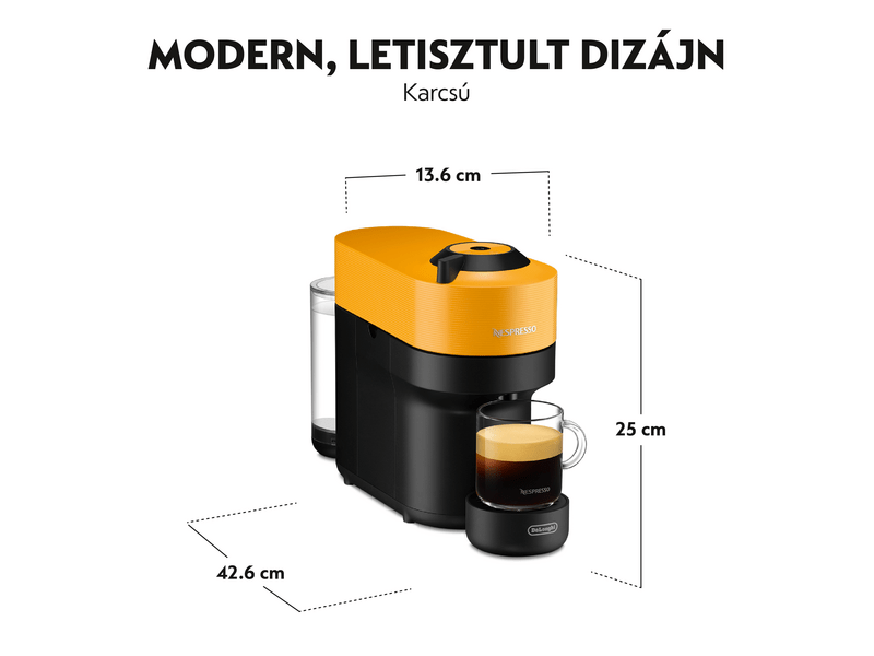 DeLonghi ENV90.Y Vertuo Pop Nespresso kapszulás kávéfőző, mangósárga