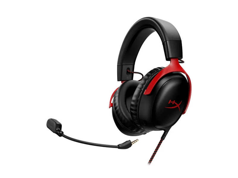 HyperX Cloud III Gamer headset, Fekete/piros (727A9AA)