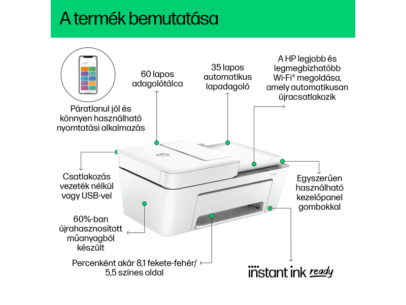 HP DeskJet 4220e All-in-One nyomtató (588K4B), Instant Ink