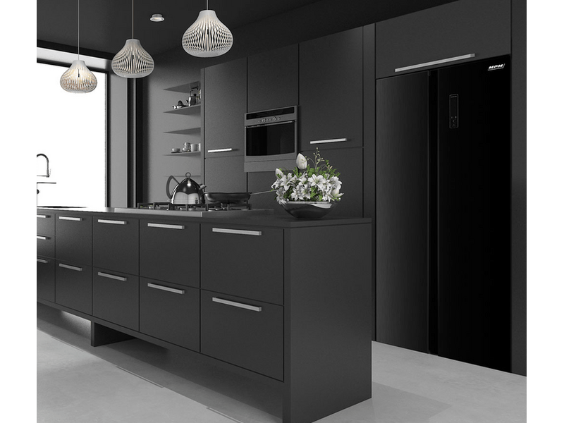 MPM MPM-427-SBS-03/N Side by side hűtőszekrény, fekete