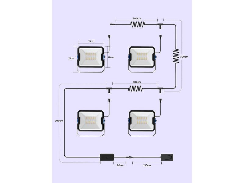 Govee Outdoor Flood Lights 2 Kültéri reflektor, 4 db (H8057C11)