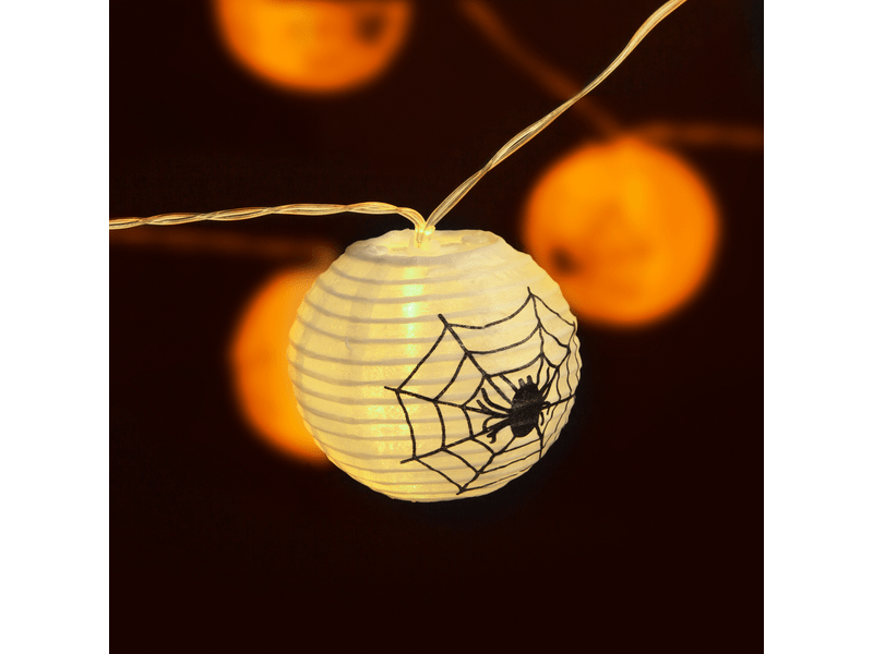 Halloween-i lampion fényfüzér - pókos