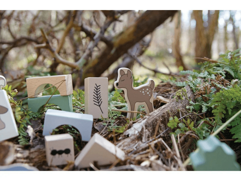 50 darabos fa építőkocka készlet: Az erdő állatai (W7201)